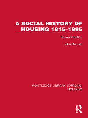 cover image of A Social History of Housing 1815–1985